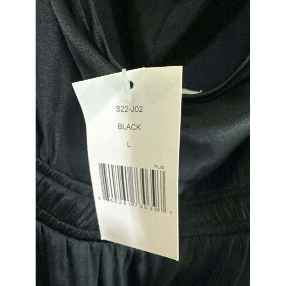 Cami NYC Silk Jumpsuit Jackie Halter Neck Sleeveless Black Women's sz L NWT